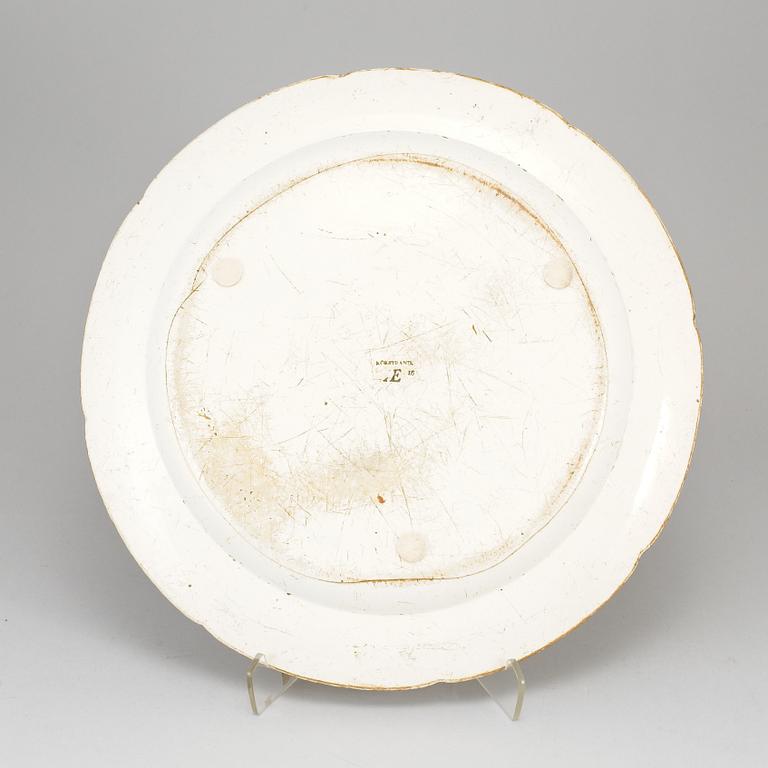 A Swedish Rörstrand creamware dish, end of 18th Century. And a white glazed creamer, probably 18th Century.