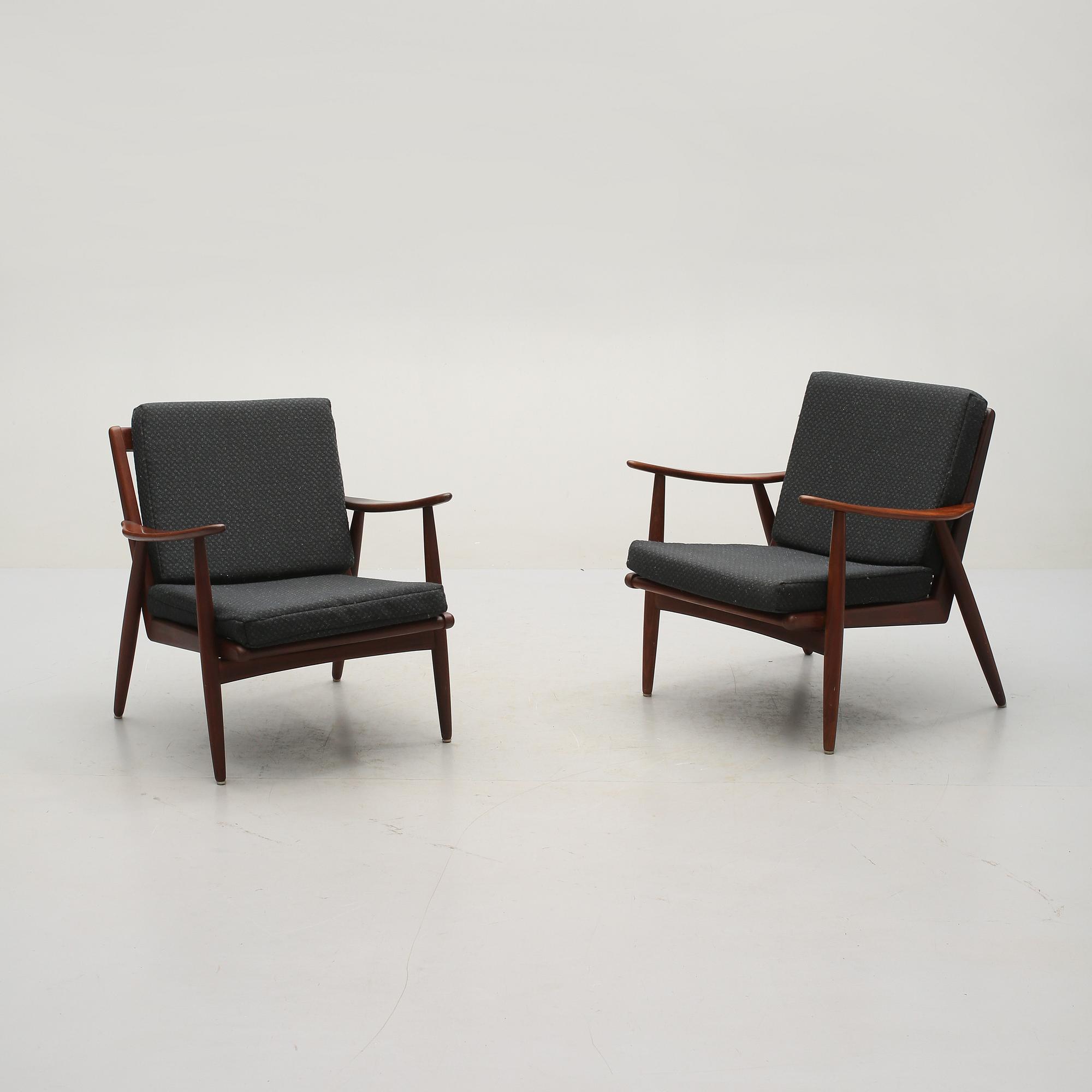 FÅTÖLJER, ett par, troligen Danmark, 1950/60-tal.