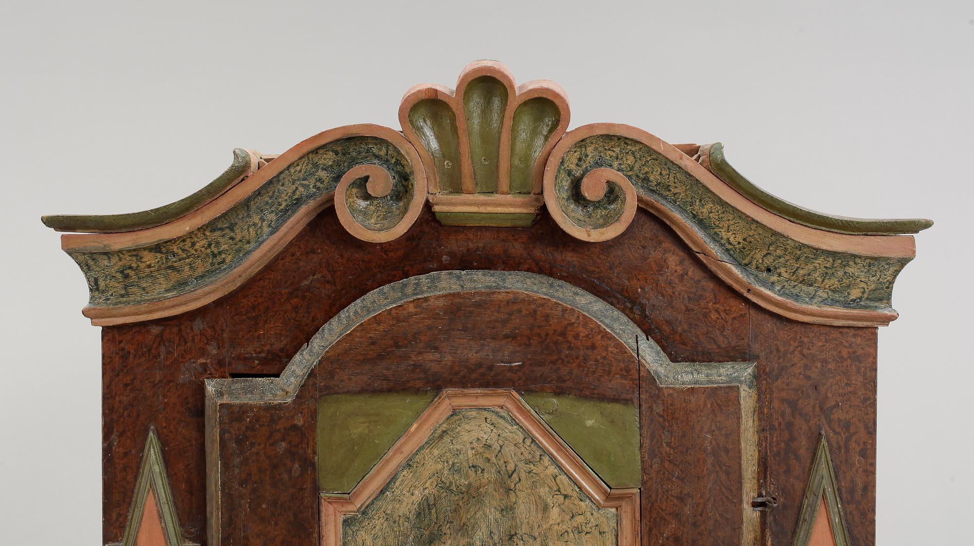 HÄNGSKÅP, allmoge. Alfta, Hälsingland, 17/1800-tal.