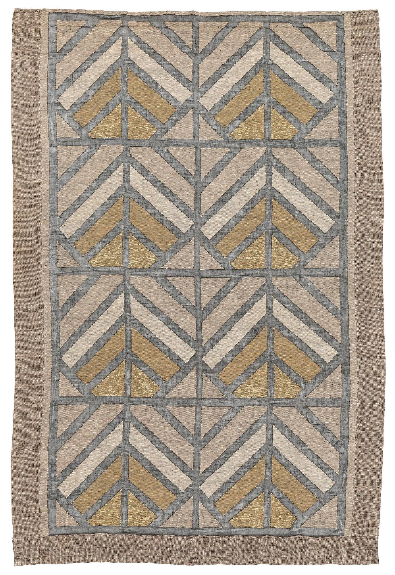Maija Kolsi-Mäkelä, a drape, 'Tropikens sol', transparent tapestry variant, c. 244 x 161 cm, Helmi Vuorelma.