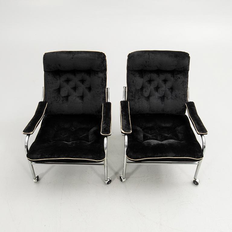 Armchairs, a pair, 1970s.