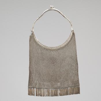 AFTONVÄSKA, nysilver, 1920/30-tal, otydligt stämpelmärkt.