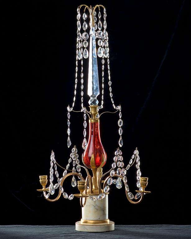 A Russian four-light girandole, late 18th century.