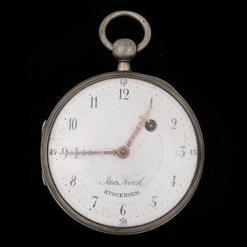 FICKUR, spindelgång, silver, märkt Jacob Kock, Stockholm (verksam ca1762-1803).