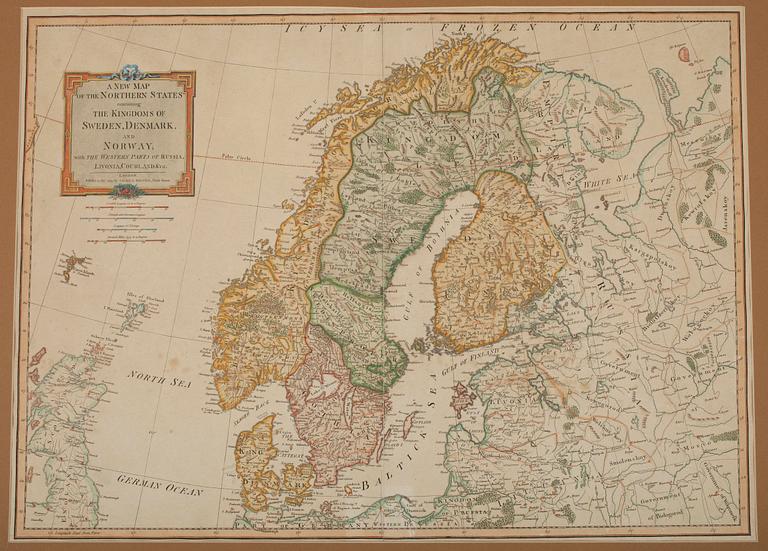 KARTA, A New Map of the Nothern States 1794. London.