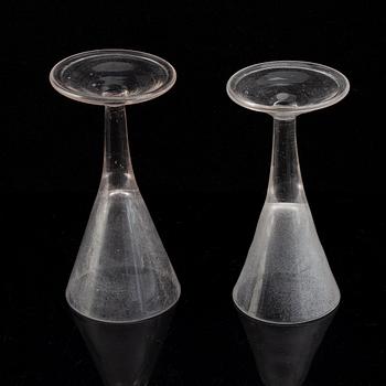 Two Swedish 18th century wine goblets, possibly Kungsholms Glasbruk.