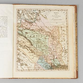 BOK, Berättelse om Norrbotten, med kolorerad karta, Stockholm 1818.