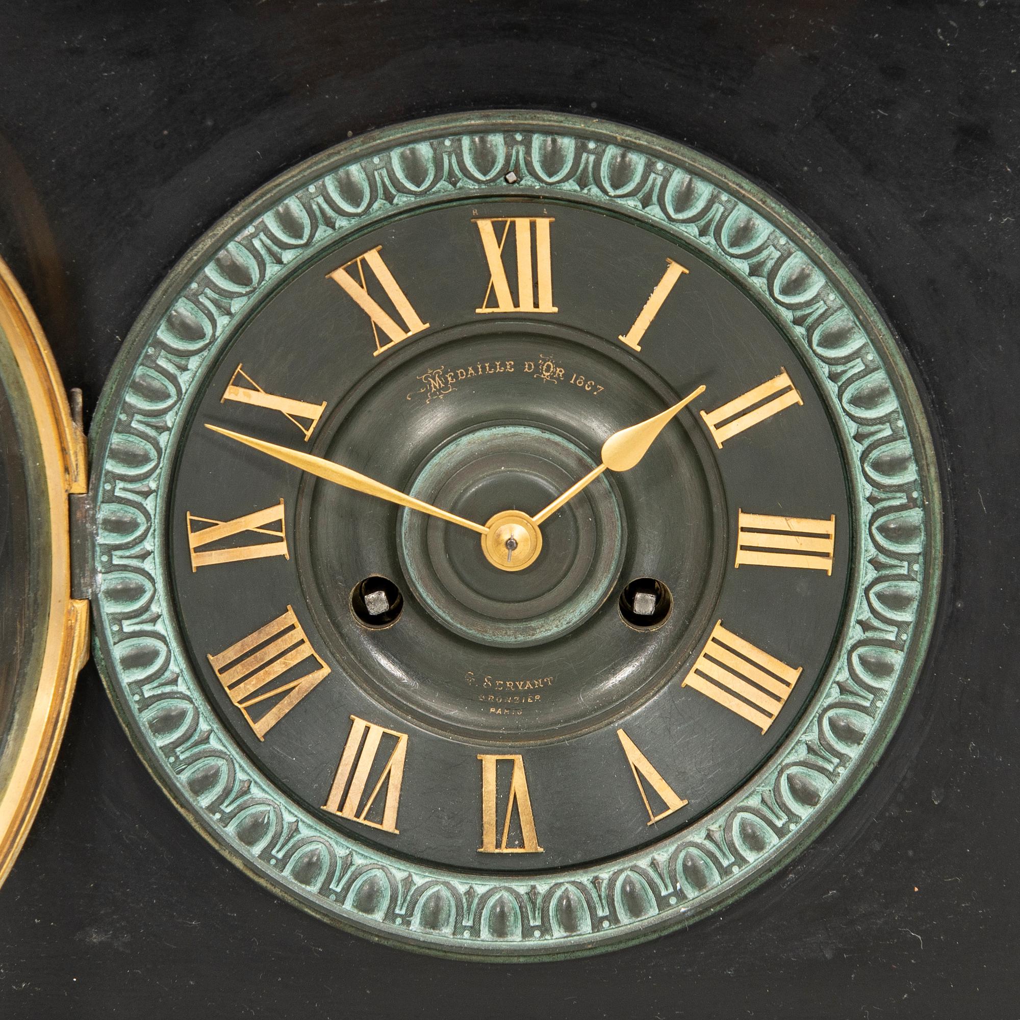 Table pendulum clock, Paris, late 19th century.