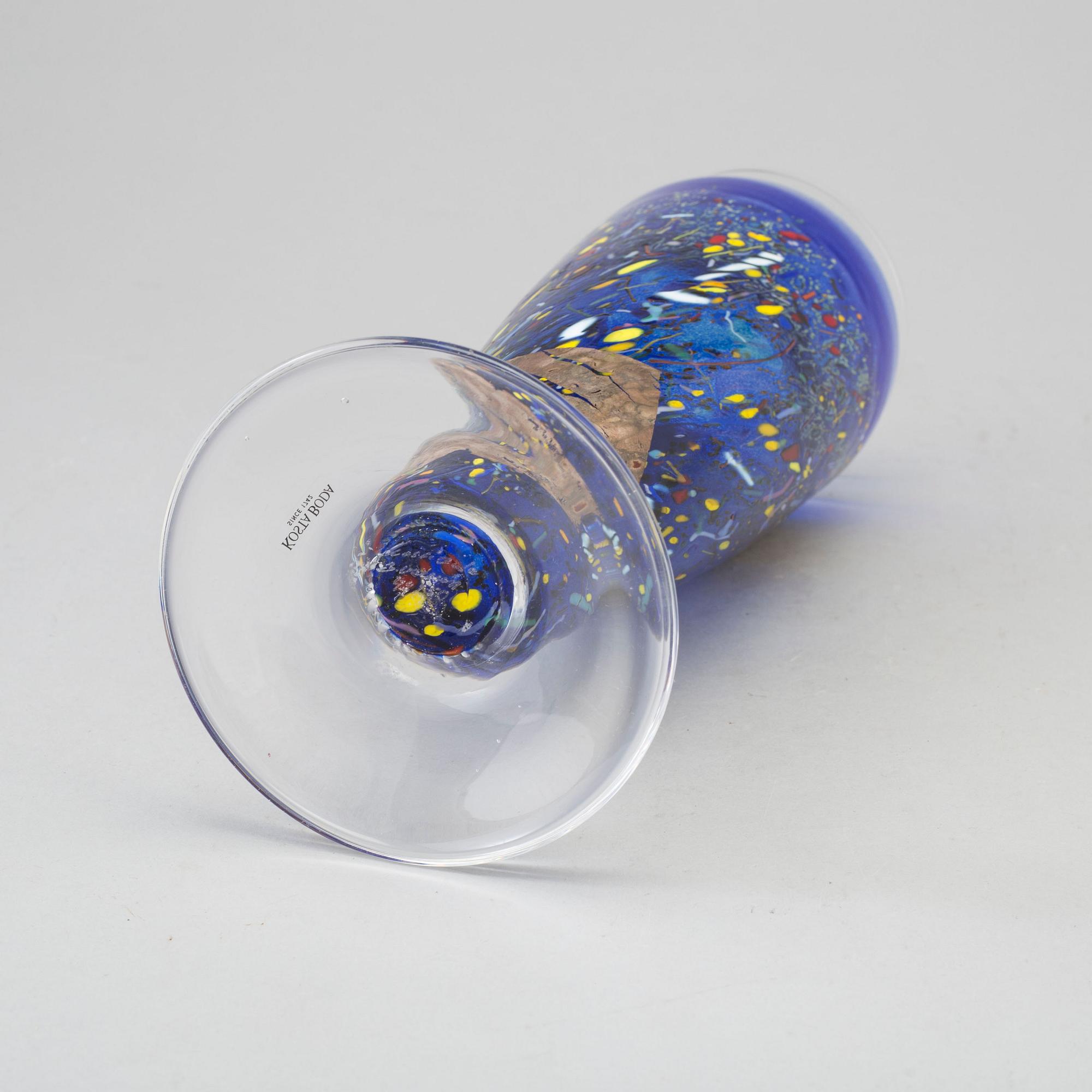 a glass vase for Kosta Boda Artist Collection, signed.