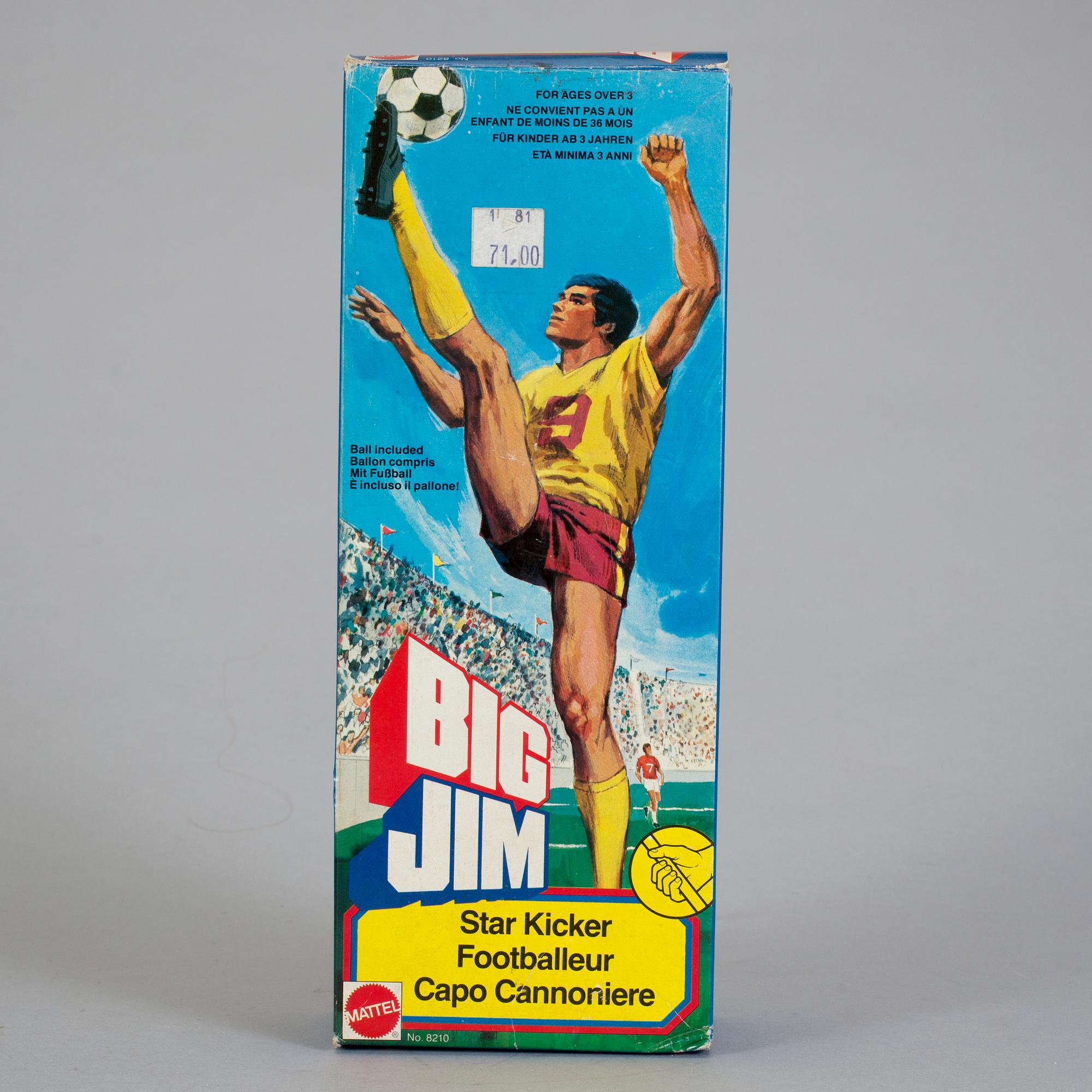 BIG JIM, Boris, Commando Jeff samt Star Kicker i förpackningar, Mattel, 1979-81.