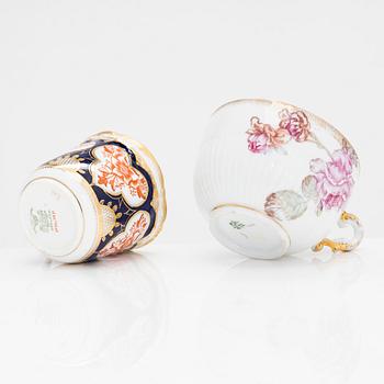 Mustaschkoppar, 24 par, porslin, bla England och Tyskland, 1800 och 1900-tal.