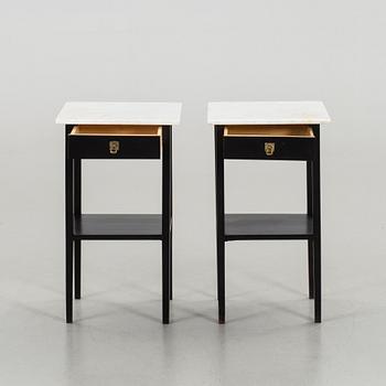 TWO BEDSIDE TABLES.