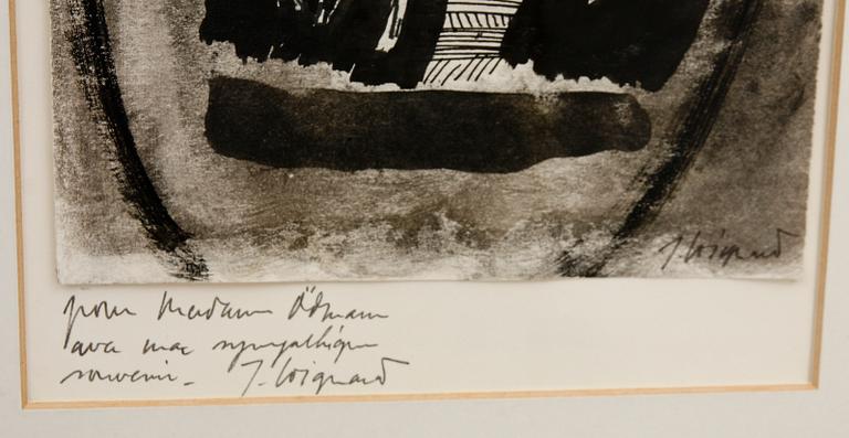 JAMES COIGNARD, gouache, sign samt dedikation.