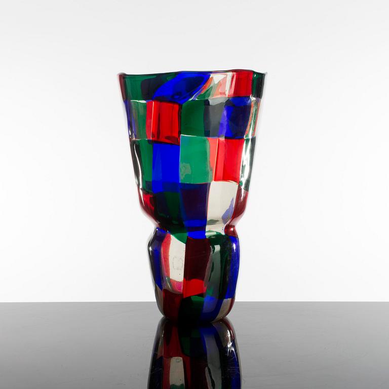 A "Pezzato" vase by Fulvio Bianconi for Venini, Murano 1992.