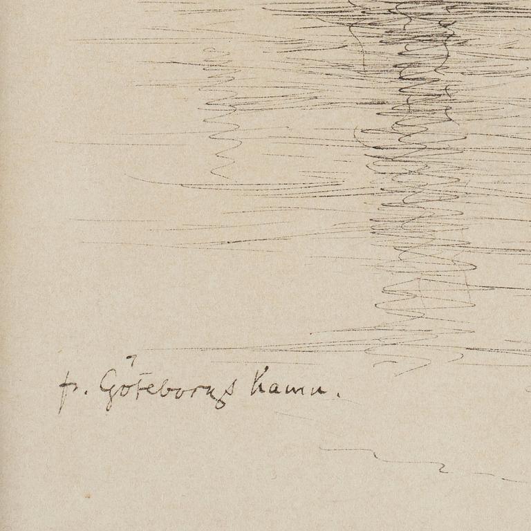 Olof Sager-Nelson, indian ink on paper, signed Olof Nelson and dated 1890.