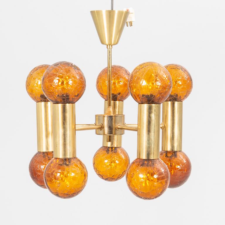 A 1960/70s brass ceiling pendant.