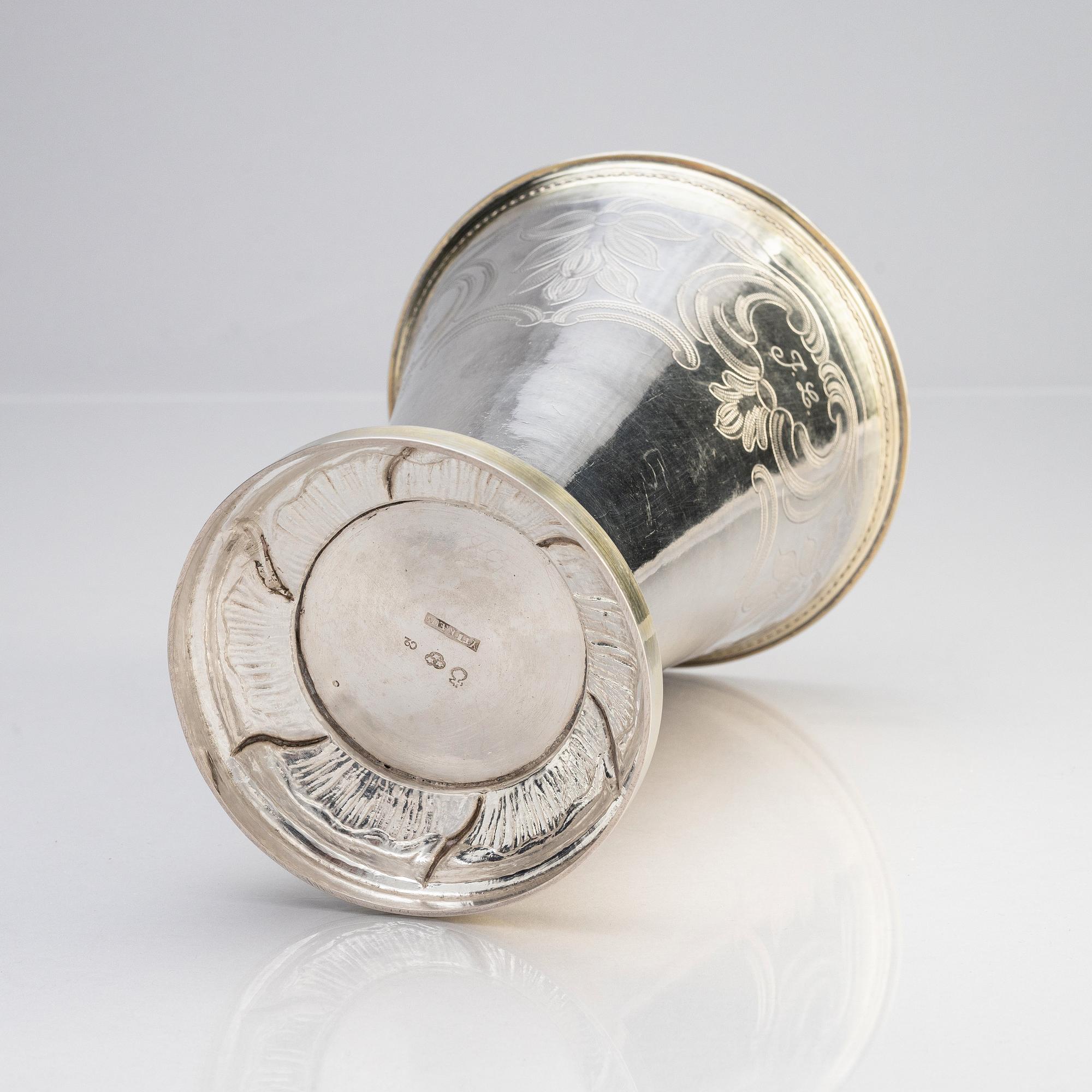 Olof Yttraeus, bägare, silver, Uppsala 1785. Gustaviansk.