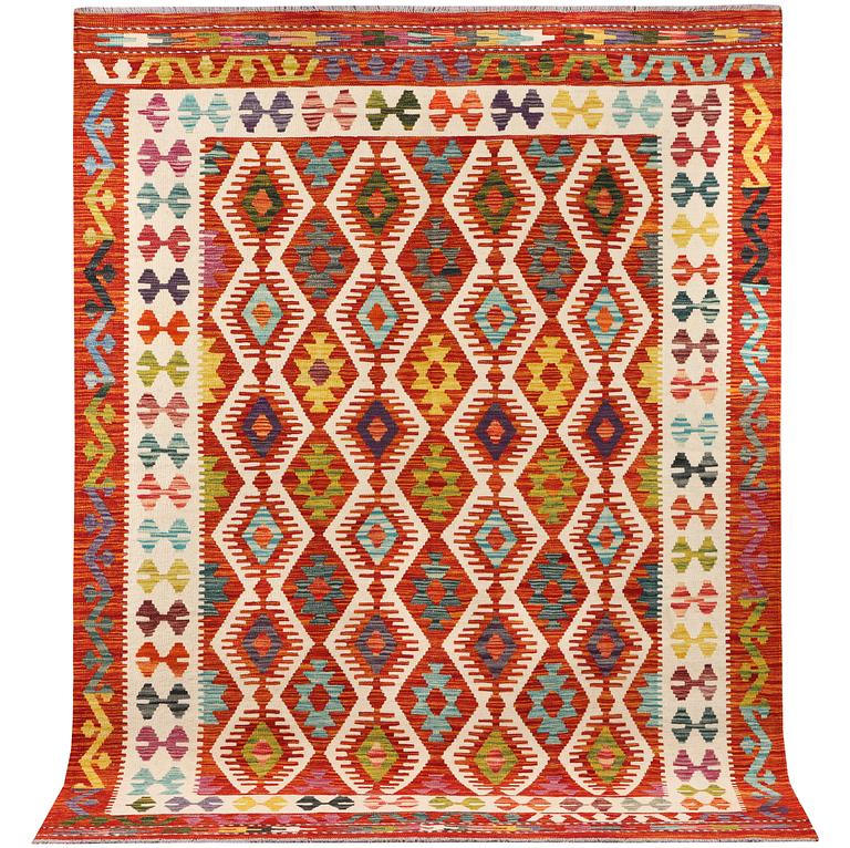 A Kilim rug, c. 242 x 181 cm.