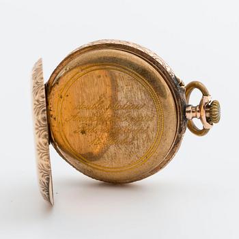 LADY'S POCKET WATCH, 14K gold, swiss mark '16 rubis'.