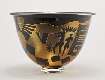 SKÅL, glas, Klas-Göran Tinbäck, Kosta. Sign Kosta, 80 - 74, Tinbäck, Unik.