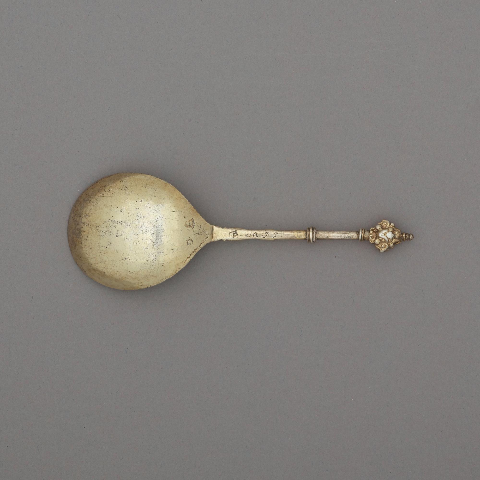 A Swedish 17th century silver-gilt spoon, possibly of Friedrich Richter, Stockholm 1695.