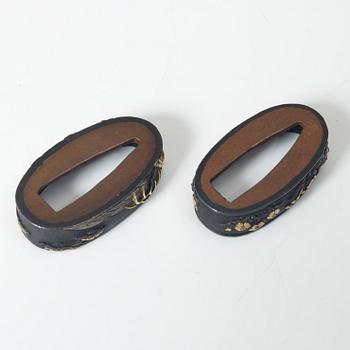 Fuchi och kashira, två par, Japan, Meji.