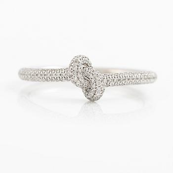 Engelbert,"Legacy Knot Ring Mini Pavé", 18K vitguld med briljantslipade diamanter.