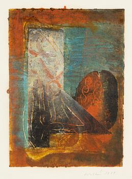 John Walker, monotype, signed and dated 1988.