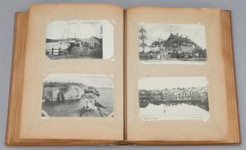 VYKORTSALBUM, ca 168 kort samt FOTOGRAFIER 10 st, motiv från Åland, 1900-talets början.