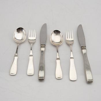 A Swedish 20th century set of 23 pcs of silver cutlery mark of E Löfman Linköping 1971 total weight 936 grams.