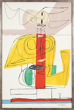 Le Corbusier, color lithograph, signed in print and monogram signed and dated 17-2-63 in print.