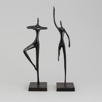 Two metal sculptures by Bodrul Khalique.