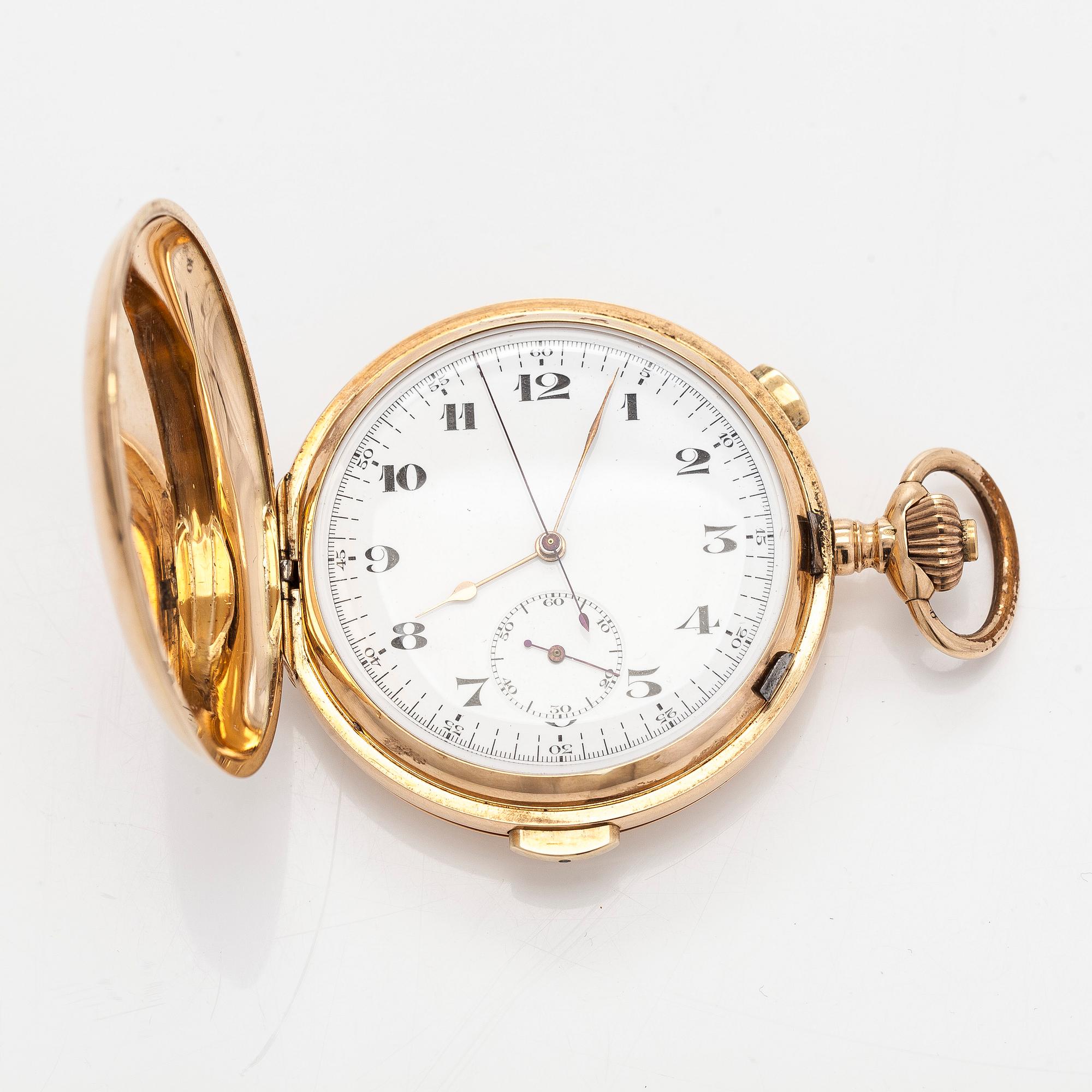 Fickur, repeter, 56 mm,  14K guld, ankargång.