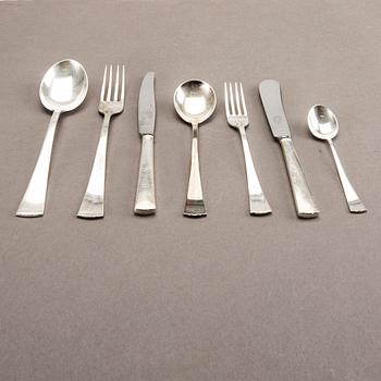 A Swedish set of 94 pcs of silver cutlery mark of CG Hallberg Stockholm 1940s total weight 2560 gr.