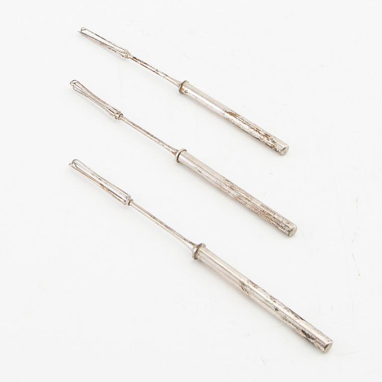 Champagne whisks, 12 pieces, silver.