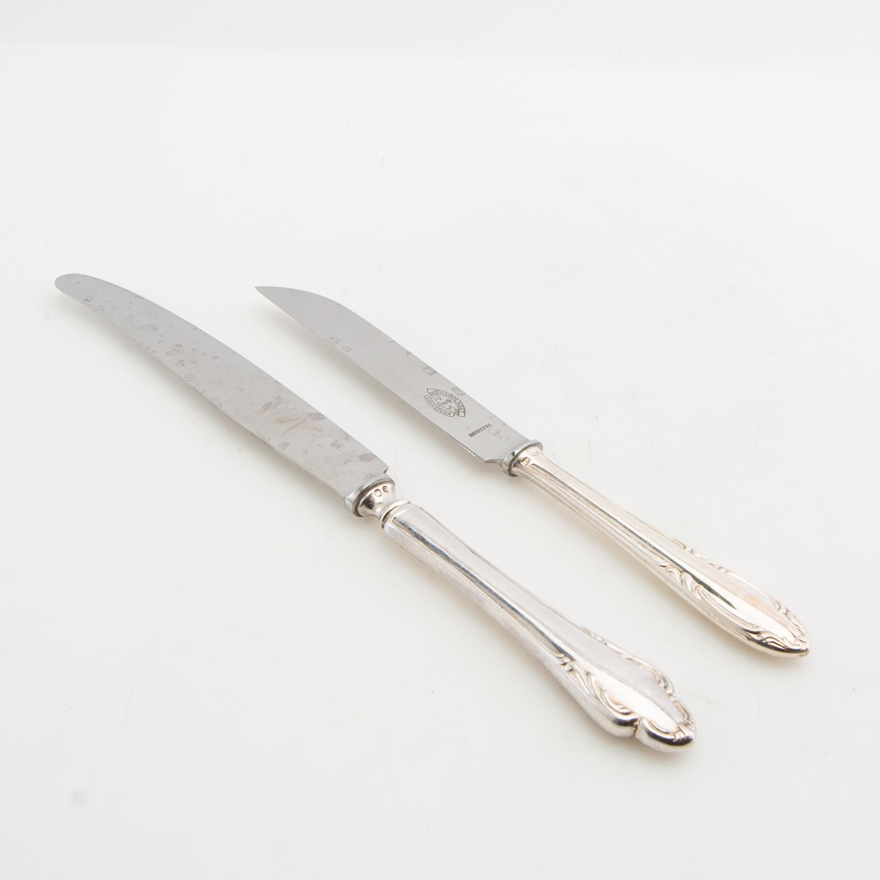 Cutlery service parts, 127 + 31 pieces, model Haga, GAB and C. G. Hallberg, Stockholm, 1950s/1960s.