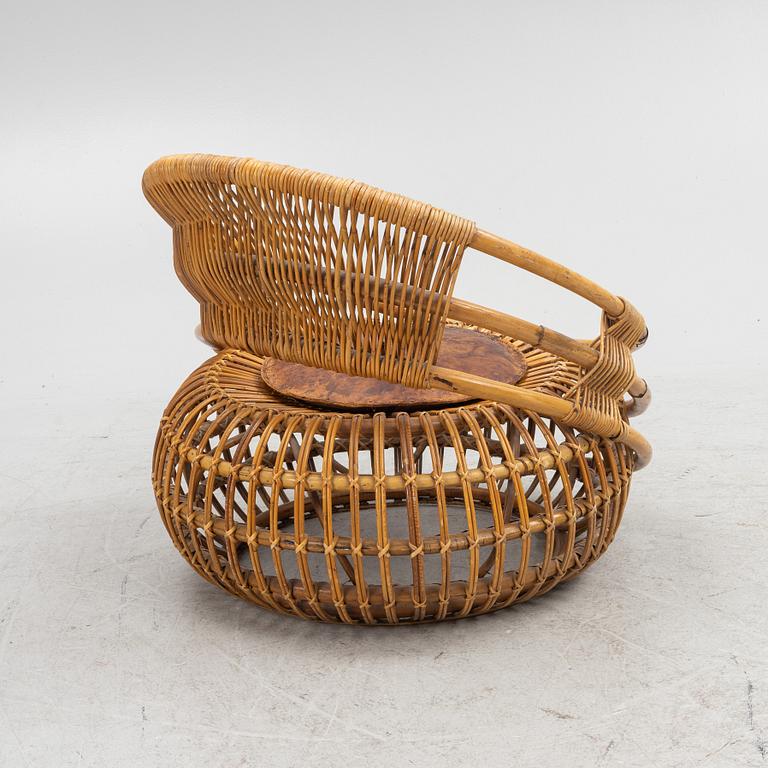 Ico Parisi, a rattan armchair, Bonacini, 1950s/60s.