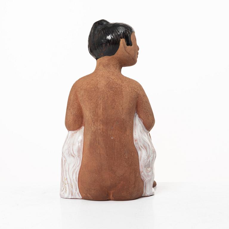 Mari Simmulson, an earthenware figurin, 'Badflicka' (bathing girl), Upsala-Ekeby, Sweden, 1960's.