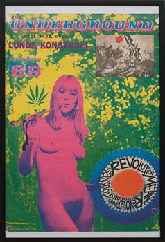 STURE JOHANNESSON, utställningsaffisch, färgoffset, 1969.