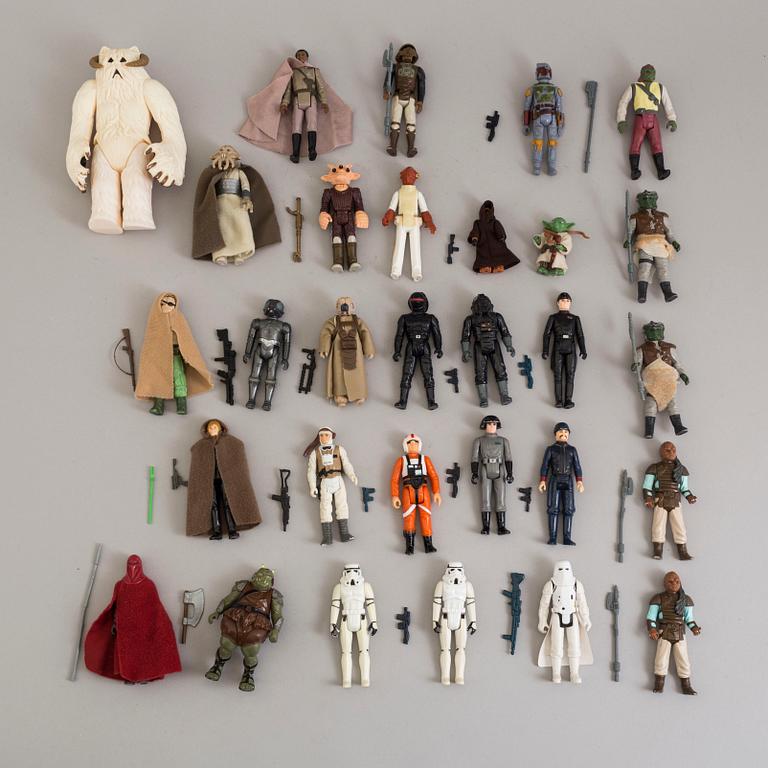 STAR WARS, 58 +3  stycken actionfigurer, Kenner, 1970/-80-tal.