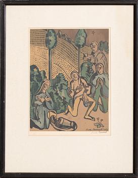 ÉMILE BERNARD, träsnitt. Stämpelsignerad HC.