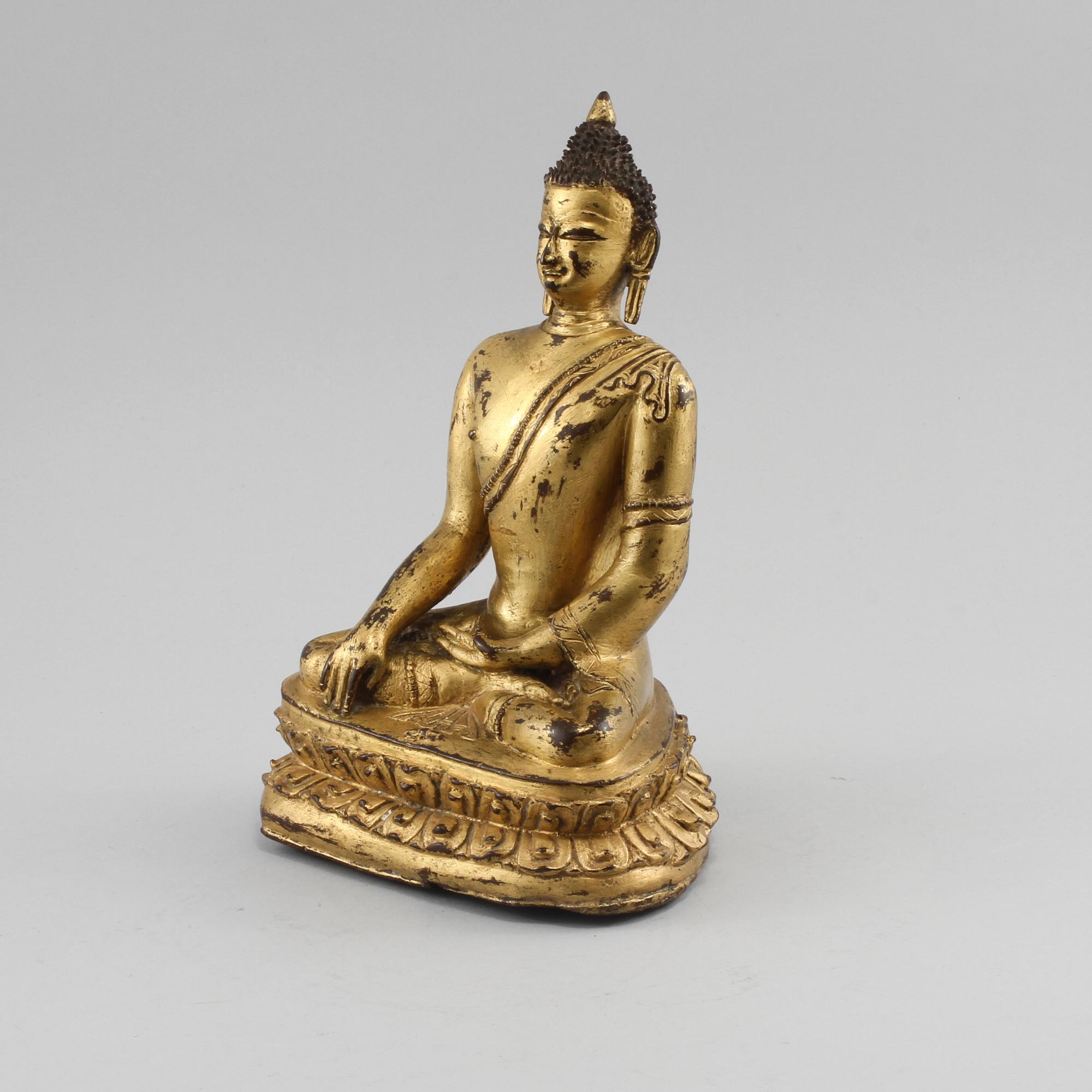 SKULPTUR, förgylld brons, orientalisk, 1900-tal.