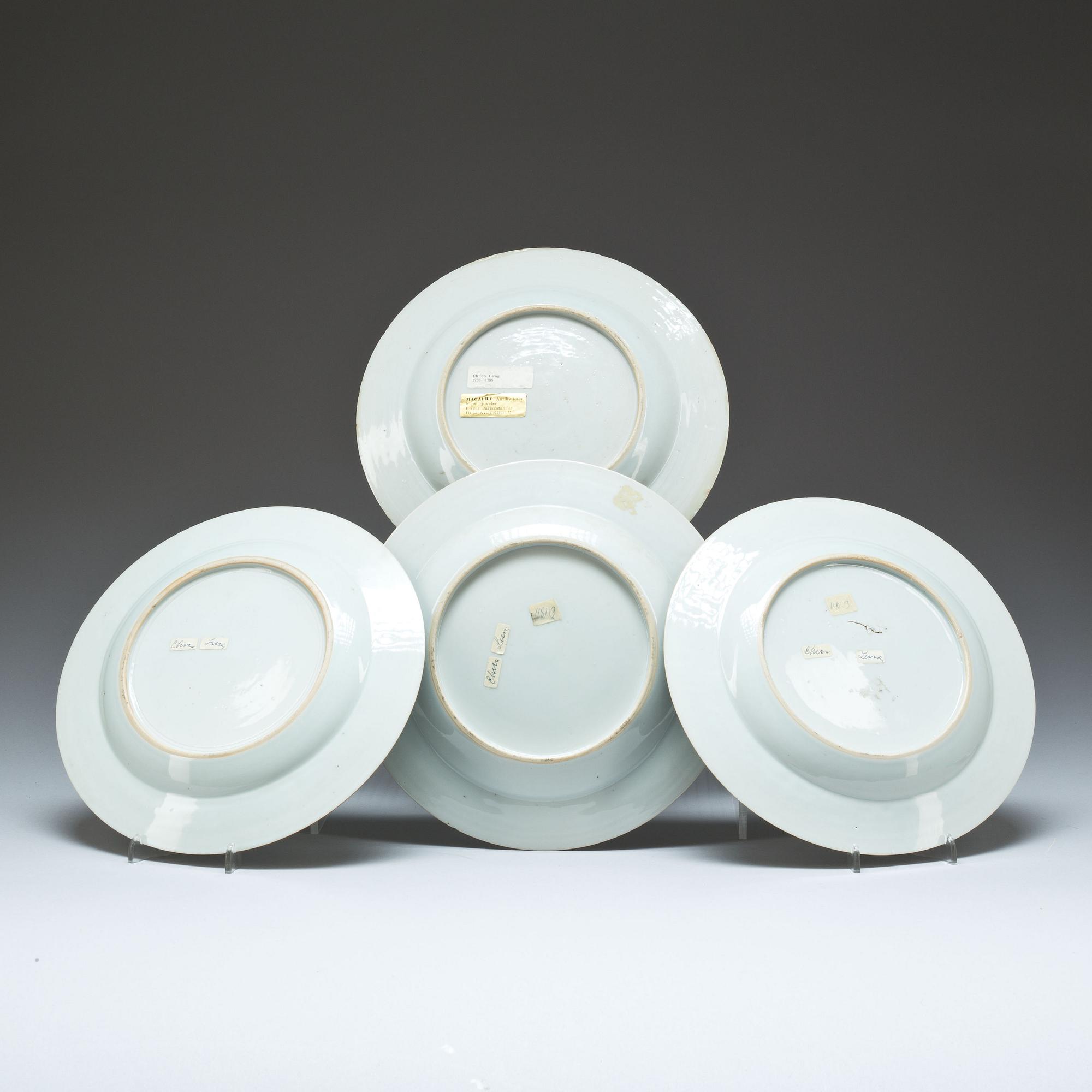 TALLRIKAR, porslin, 3+1 st, Kina, Qianlong, (1736-1796).