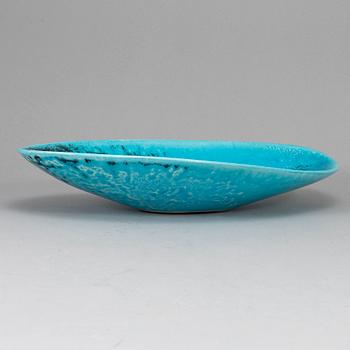 HANS HEDBERG, a faience dish, Biot, France, signed Hhg.