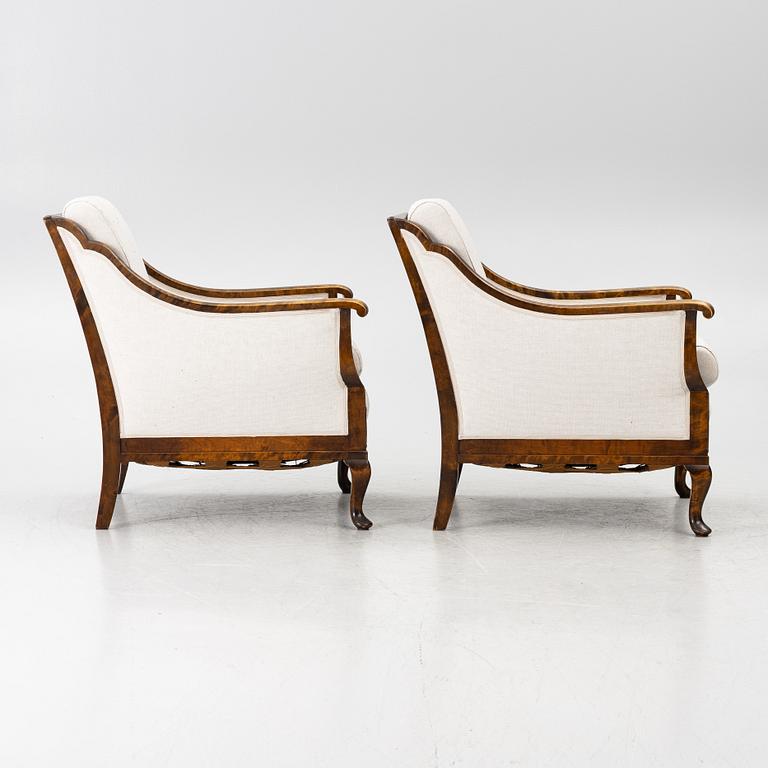 Armchairs, a pair, 1930s/40s.