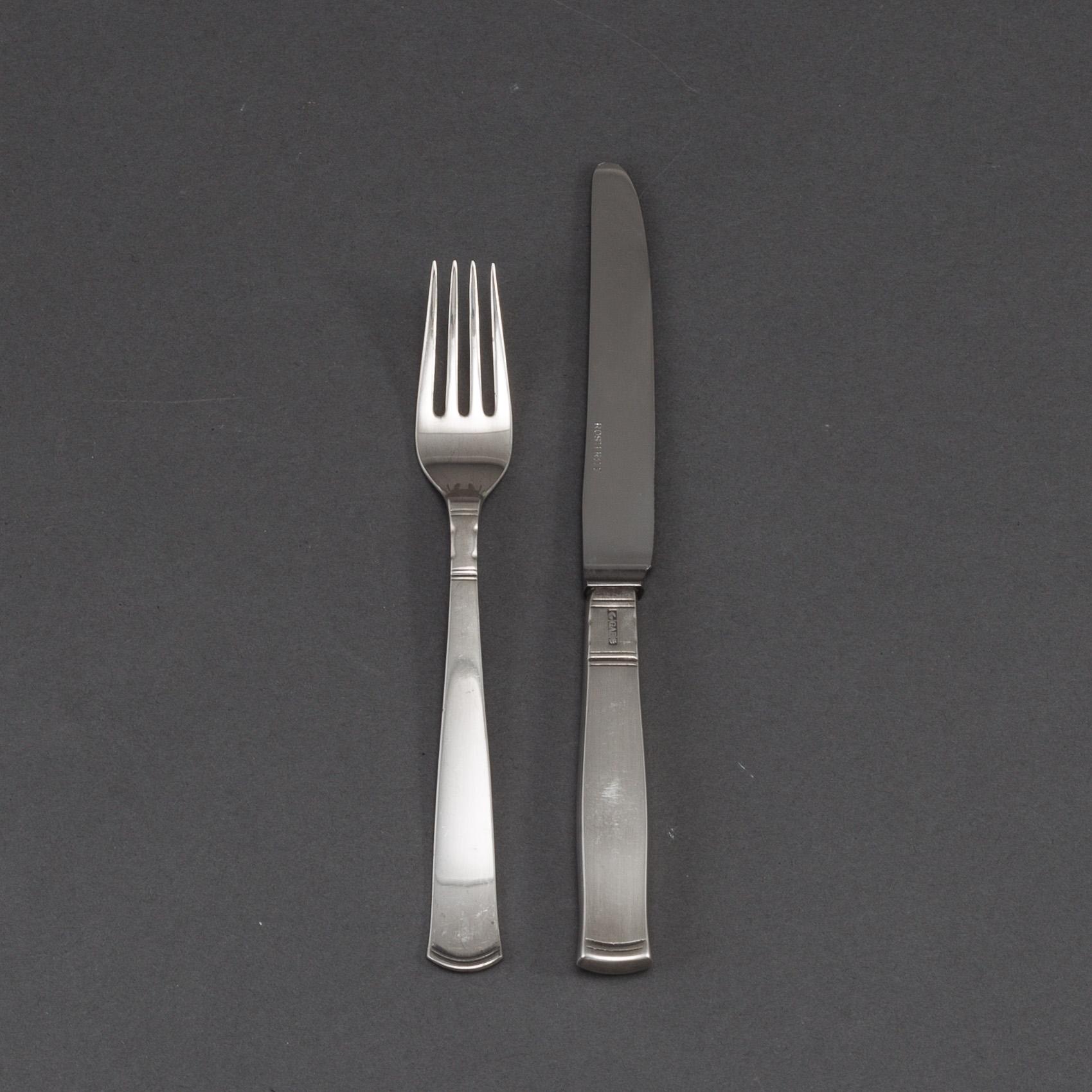 JACOB ÄNGMAN, 12+12 psc silver cutlery,  GAB, some Eskilstuna 1969.
