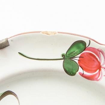 Plates 10+1 pcs, faience France 18th/19th century, likely Alsace.