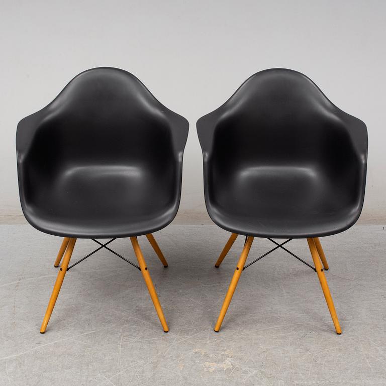 CHARLES & RAY EAMES, a pair of 'DAW' armchairs, Vitra, 2017.