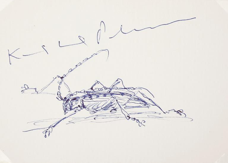 AUTOGRAFER OCH TECKNINGAR AV KONSTNÄRER OCH TECKNARE MFL, 43 st, bla Lennart Jirlow, Peter Dahl, egenhändiga.