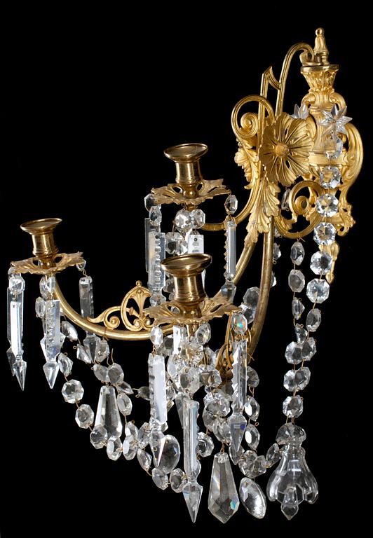 VÄGGAPPLIQUER, ett par, oscarianska, 1800-talets slut.